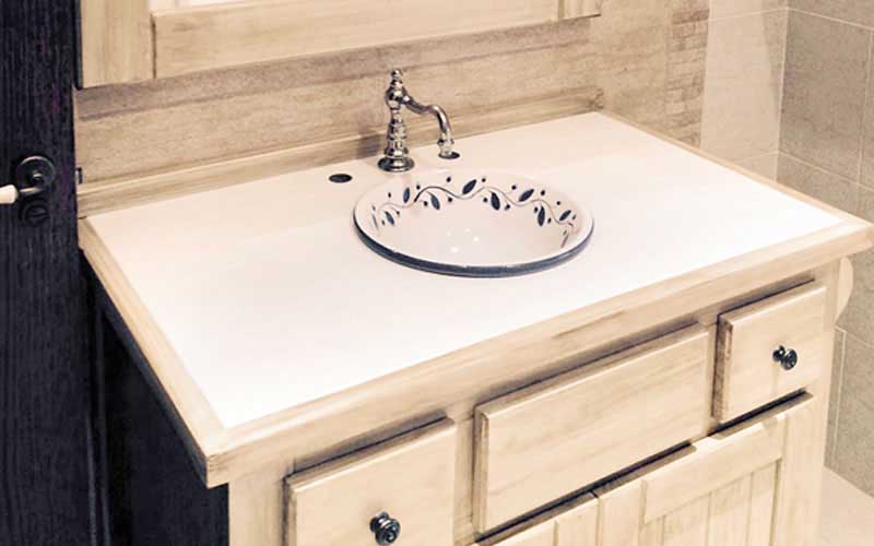 Mueble de baño individual blanco roto con espejo