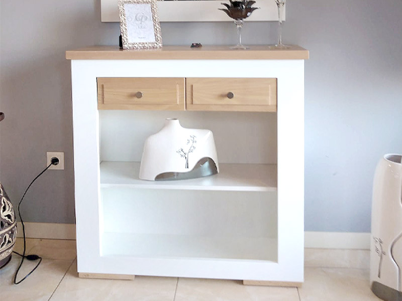 Muebles: MUEBLE RECIBIDOR BLANCO-NATURAL